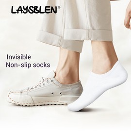 Laysblen No show Socks 10 Pairs For Mens & Women Low Cut Non Slip Cotton comfortable Invisible Casual Socks（Black White Gray 11-13）