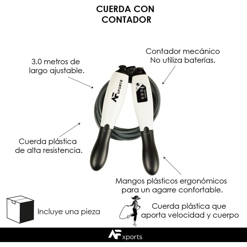 Cuerda Para Saltar Con Contador Largo Ajustable