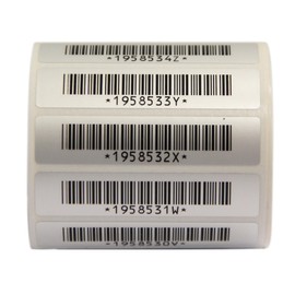 200 x 58 x 13mm Barcode Sticky Labels - Glossy Polyester - Progressively Numbered - for Warehouse Inventory or Goods