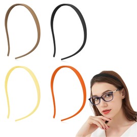 TELAIN Pack of 4 No Pressure Headbands for Women Non-slip, Thin Headbands for Glasses Wearers, Comfortable Invisibobble Headbands for Ladies' Hair