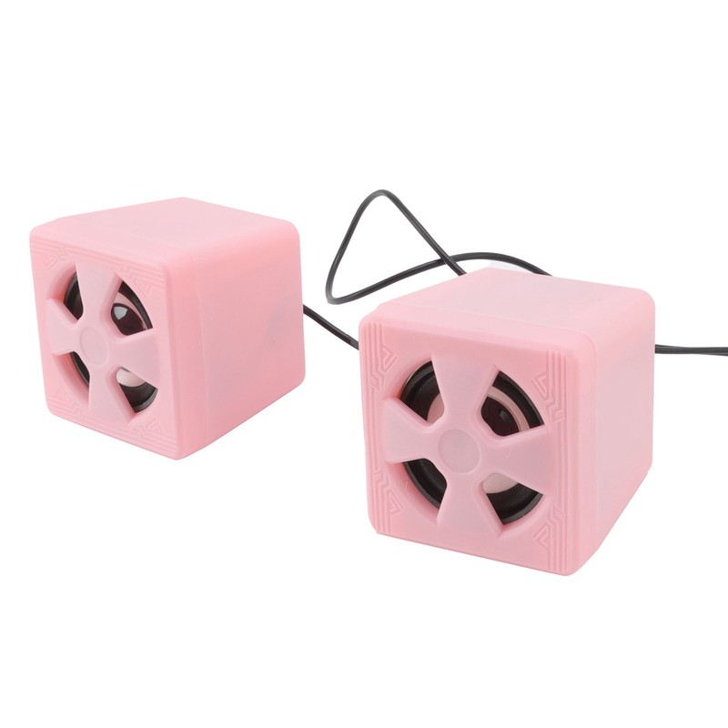 1 Pair 3.5mm Desktop Speaker Stereo Surround Sound Volume Adjustment