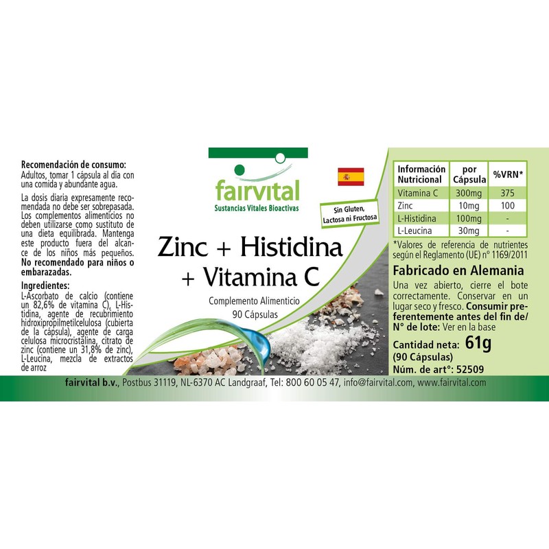Zinc + Histidine + Vitamin C, High Dose, for 3