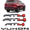 4Pcs Door Rear Tailgate AT4 Yukon Emblems Letters 3D Badge