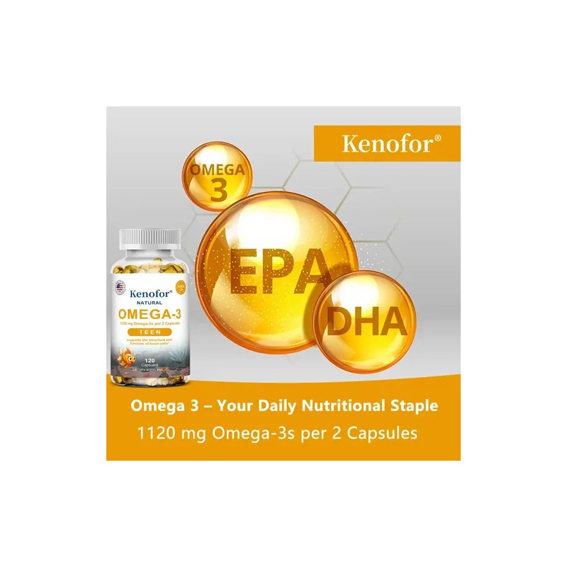 Kenofor Cápsulas De Omega-3 Para Adolescentes,1120mg Epa+dha