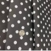 Unbranded White Polka Dot Print on Black Poly cotton Polyester
