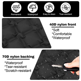 Inflatable Seat Cushion, Portable Travel Seat Cushion for Camping, Stadium Cushion Inflatable, Outdoor Seat Mat Ultralight Air Cushion for Camping Boating Concerts Hiking Office Chair Airplane(Black)