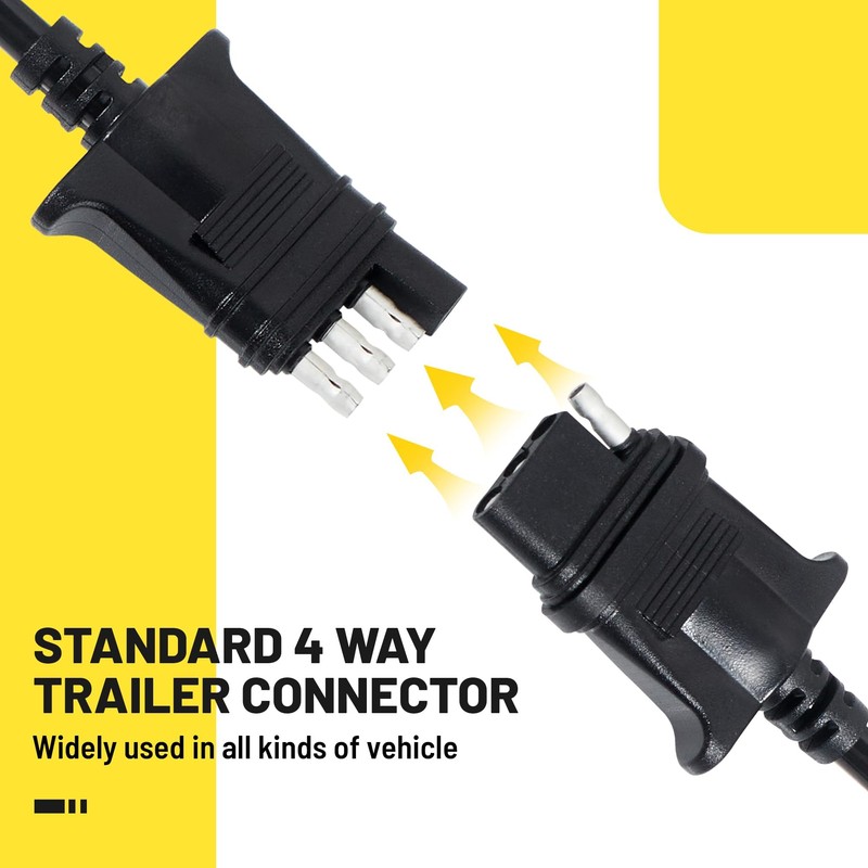 Oyviny Vehicle Side 4-Pin Flat Trailer Wiring Harness 9.5Ft, Heavy
