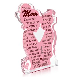 Gifts for Mom Adorable Mother Present from Daughter, Ideal for Birthday Mother's Day Retirement - Fancy Home & Office Decoration, Acrylic Plaque Gift for Mom