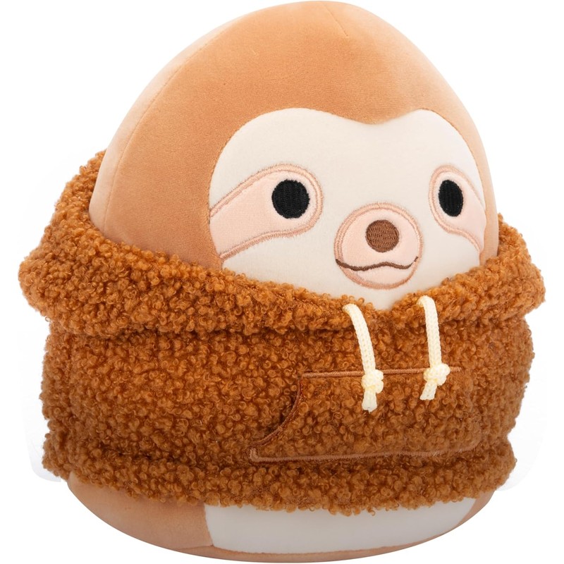 Squishmallows Original 7.5-Inch Sherman the Sloth with a Wooly Hoodie