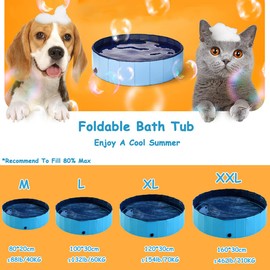 PJZP Dog Pool Foldable pet Pool Dog Swimming Pool Portable Suitable for Indoor and Outdoor use (32x8in)