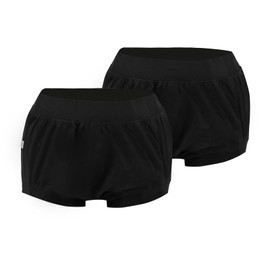 Adult Plastic Pants Diaper Cover, High Waist Rubber Incontinence Pant Washable, Reusable Plastic Underwear Waterproof Panties (Black 2 Pcs, 3XL)