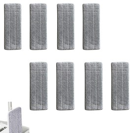 8 PCS Microfibre Mop Pads Mop Heads Replacement Cleaning Pad Washable Cloth Mat Dry Or Wet Pads Reusable Wet and Dry Mop Pad Replacement Mop Pads Cleaning Pad Washable (Gray)