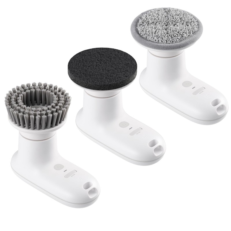 XJR-J010 Cordless Electric Brush (White) IPX7 Waterproof, High Torque Motor,
