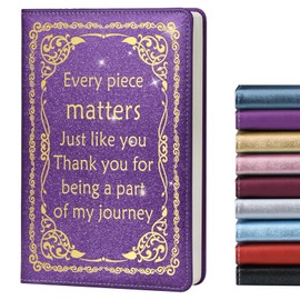 LBWCER Thank You Gifts,Notebooks for Work,200 Pages, A5 Hardcover Leather Journals for Writing,School,Travel,Business,Work,Home (Every piece Purple)