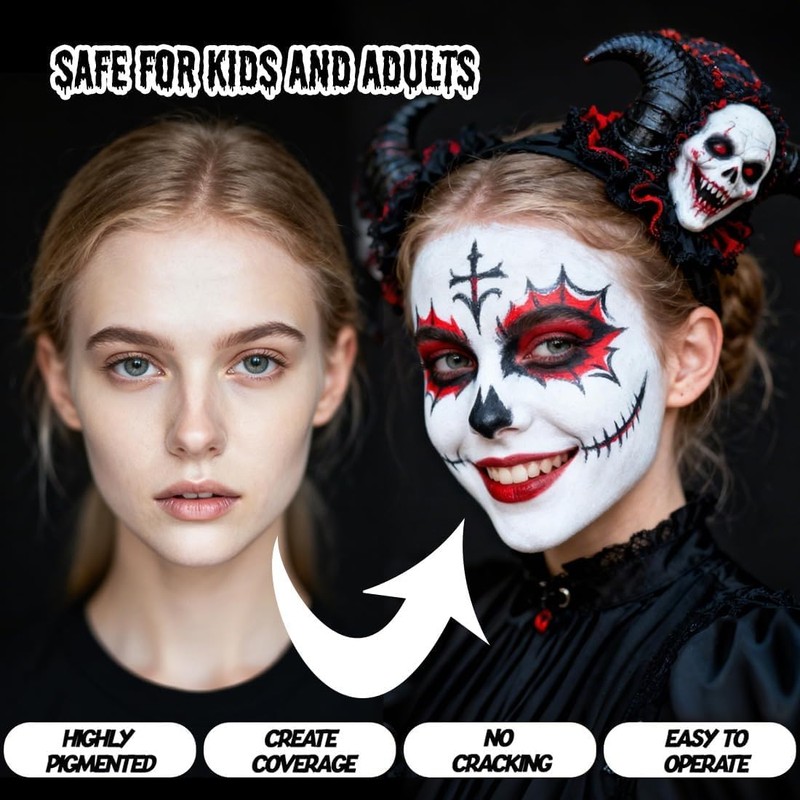 Face Paint Sticks 3 Pack Red White & Black –