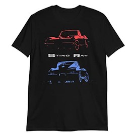 1963 Split Window 'Vette Sting Ray C2 American Collector Car Custom T-Shirt Black