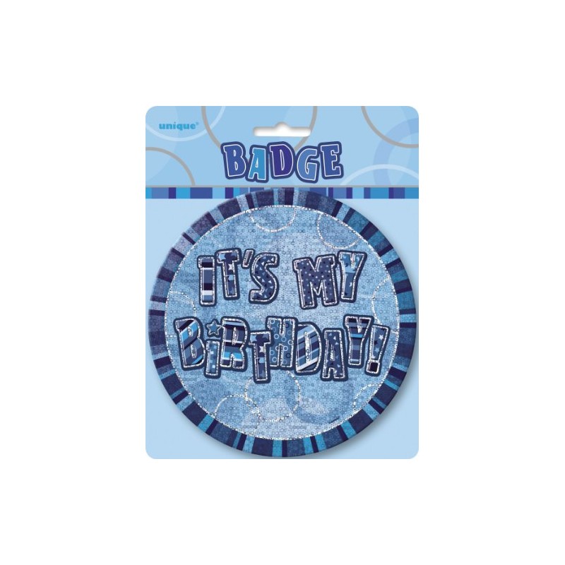 Unique Party 55270 - 6" Glitz Blue Giant Birthday Badge