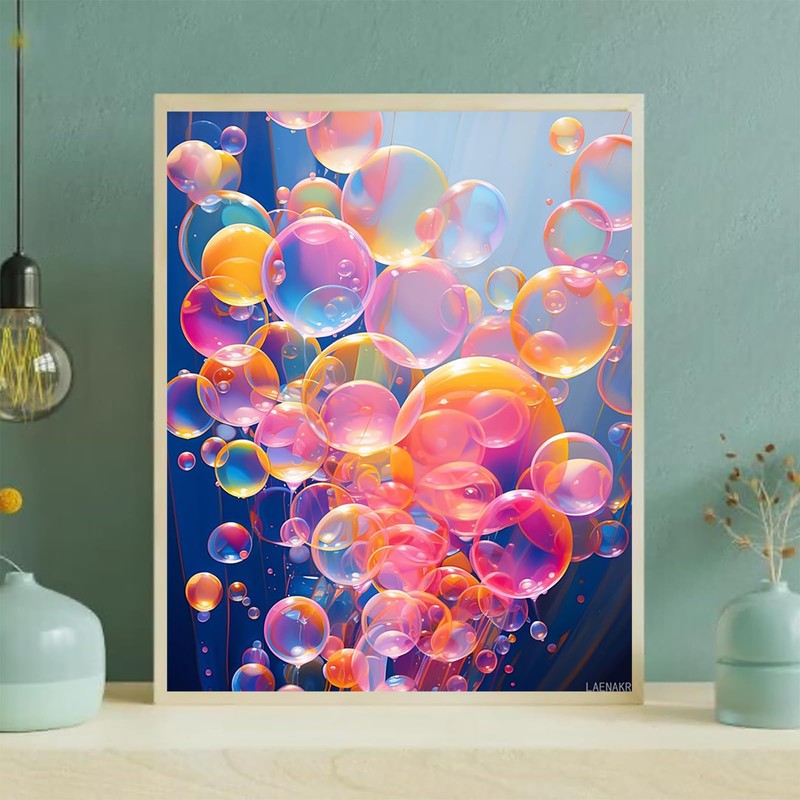 Paint by Number, Whimsical Floating Bubbles, Adult Crafts Adults' Paint-by-Number