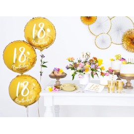 Party Deco Conf. 3 Round Paper Rosettes, Gold Colour, RPK12-019M