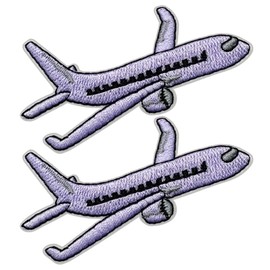 EMBRO BOF Set of 2 Airplane Patch – 1.35 inches, Cool Classic Airlines Patch – Iron On/Sew On Embroidered Travel Patches for Backpacks