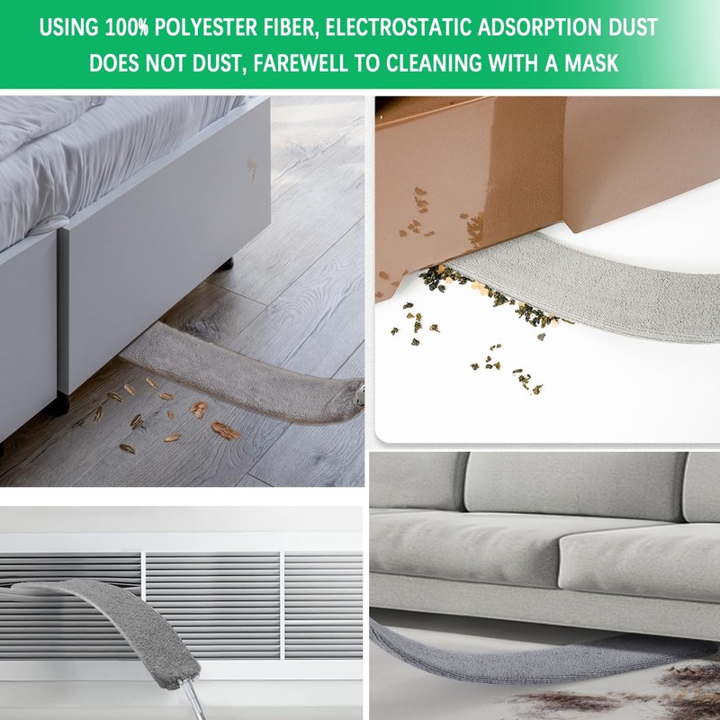 Ceiling Fan Duster with Extension Pole, Cobweb Brush and &