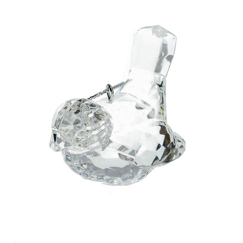 Gisela Graham Crystal Glass Effect Bird Hanging Christmas Decoration
