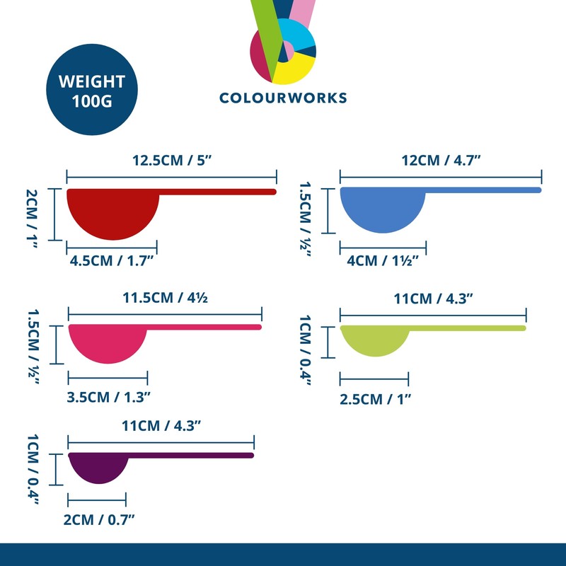 Colourworks Measuring Spoon Set, 5 Spoons for Measuring Food, Durable,