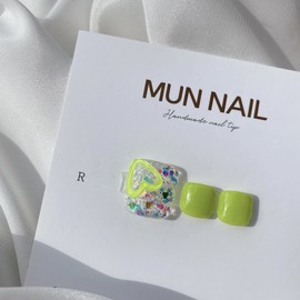 MunNail Neon Heart Pedi Tip - No. 8 / MunNail 네온하트 패디팁 - 8호