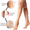 6 Pairs Knee High Stockings, Nude Sheer Pop Socks, Compression
