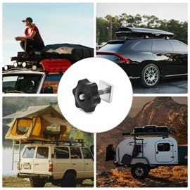 KUKUJIWA 10pcs T Track Bolts M6x35mm,Stainless Steel Roof Rack Bolts with Thumb Screws m6 with nut Washer for Bike Ski, 20x20mm Square Sliding Blocks for roof Rack Rail Carrier