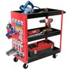 3-Tier Tool Cart Red, Triple Tool Cart, Tool Cart on