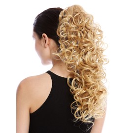 WIG ME UP - MKB-6A-V-124 Ponytail Hairpiece Extensions optional Combs & Clamp long voluminous curled curls golden blond 17inch