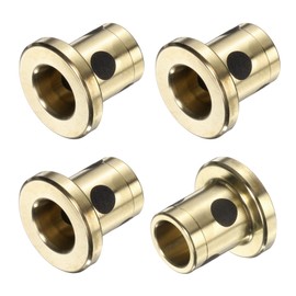 QUARKZMAN 4 Pieces Flange Sleeve Bearings 5mm Bore x 7mm OD x 10mm Height, Wrapped Oil Free Flange Bushings Brass Graphite, Oil Free Lubricating Cast Brass Bearing Bushing