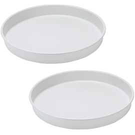 Amolliar Trays for Household Purposes, Lazy Susan Turntable Organizer, Metal Rotating Spice Rack for Kitchen Fridge, Cabinet, Countertop, Vanity, Pantry Storage, Under Sink Organizer, White 10" 2 Pack