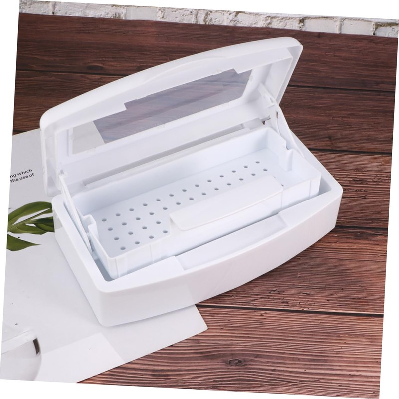 Ipetboom Practical Lid Sterilizer Box for Nail Art Tools Nail