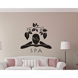 Heaven Decors Spa Girl Black Wall Decal Wall Sticker and Wallpaper Size(59 61) cm