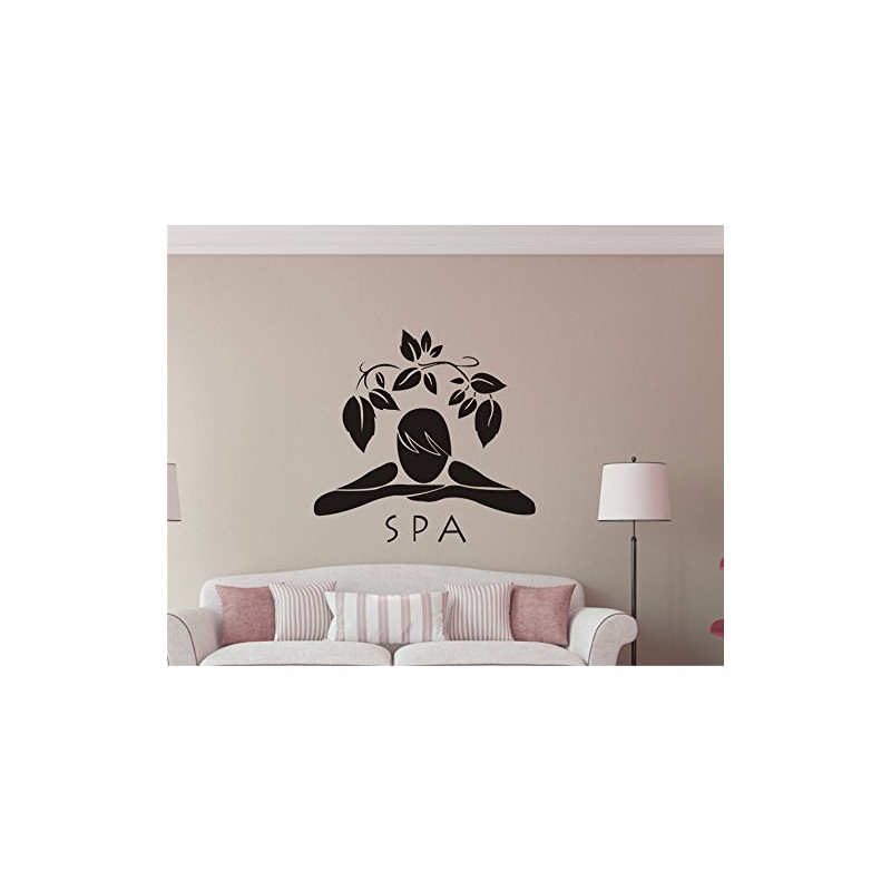 Heaven Decors Spa Girl Black Wall Decal Wall Sticker and
