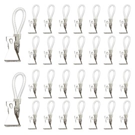 ZSUIQIN Pack of 30 Towel Clips, Multifunctional Towel Clips, Tea Towel Clips, Metal Clips for Easy Hanging of Tea Towels, for Towels, Bathroom, Kitchen, Balcony, Wardrobe (White)