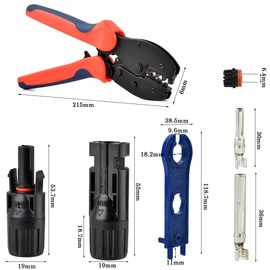 TMBMLPP Solar Crimping Tools Set, MC4 Crimping Tool Kit for 2.5/4/6mm² Solar Panel PV Cable, Solar Tool Kit - Solar Photovoltaic Pliers,Male Female Solar Panel Connectors,Spanner Wrench,Copper Needle