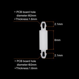 PATIKIL 200PCS PCB Board Isolation Column, Nylon Reverse Locking Circuit Board Clips Standoff Double Head Insulation Bracket Support Height 8mm /0.31"