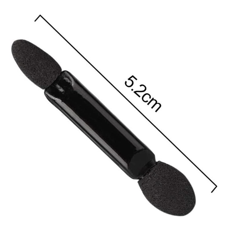 10Pcs Black Double-sided Sponge Eyeshadow Brush Mini Stick Brushes Travel