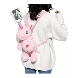 KFMX Mochila Unicornio Peluche Lonchera  Kinder Colores