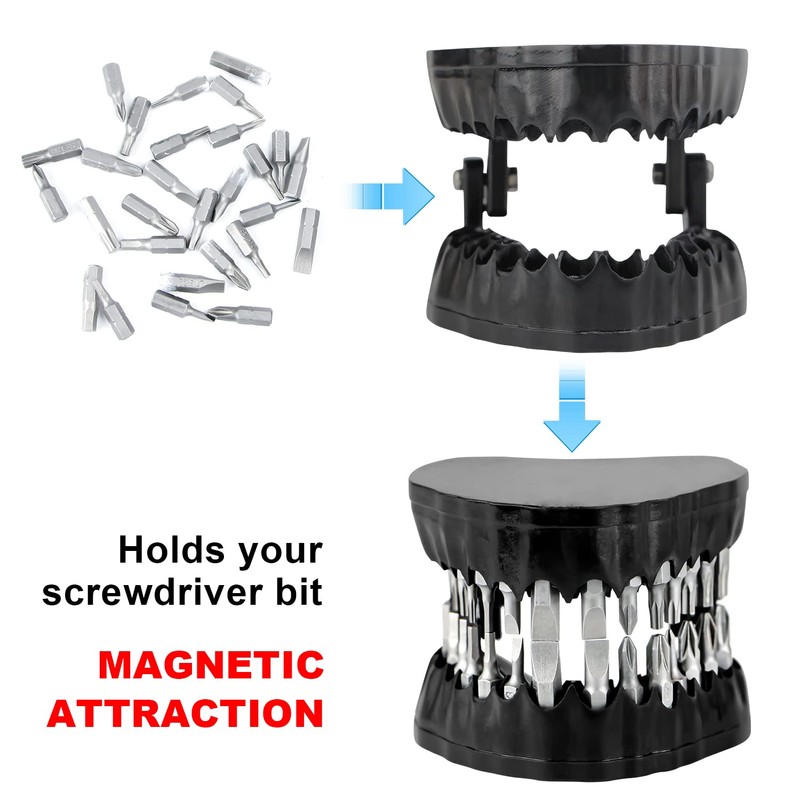 Denture Drill Bit Holder with 28 Bits fits 1/4 Inch