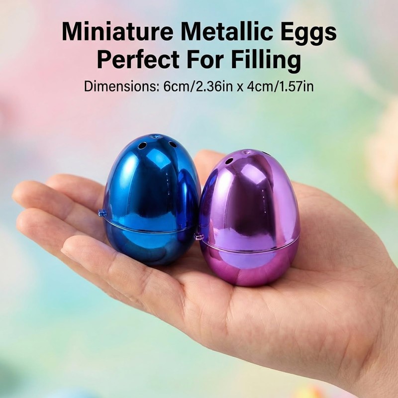 Nyicey Plastic Metallic Easter Eggs for Easter Basket Hunt Egg