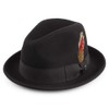 Jaxon Blues Trilby Crushable Fedora Hat (Medium, Black)
