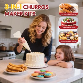 ARC Stainless Steel Hollow Churro Maker Machine,3-IN-1 Multifunctional 42PCS Maquina Para Hacer churros Professional,Churreras Para Churros,Cookie Press,Gifts for Women