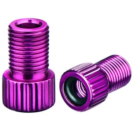 Bike Presta Valve Adaptor Purple Aluminum Alloy Colorful Bike Inflate Adapter-Convert Presta to Schrader, French/UK to US, MTB Inflatable Connector (5 Pack)