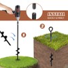 MIXXIDEA18 Inch Ground Anchors Screw in Folding Ring Spiral Metal