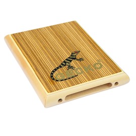 GECKO Travel Cajon, Zebra Wood Percussion Instrument with Internal Guitar Strings, Compact Size, Portable