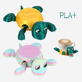 3D Printed Funny Turtle Coaster - Non-Slip Waterproof Cup Mat for Drinks, Unique Eco-Friendly Desk Decor for Home, Office, Party Gifts